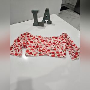 Women's Floral print crop top Size: 0XL